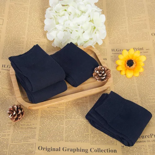 Miniatura 3 de Chalier 4 Pairs Girls Knee High Socks Cotton Knit Over Craft Thigh High Socks for Baby Toddler School Uniform