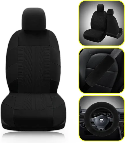 Miniatura 3 de Juego completo de 17 fundas de asiento de coche para mujeres, funda universal para asiento de coche, funda de volante de felpa, funda de freno