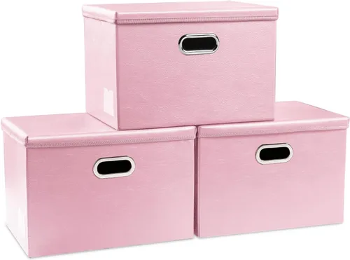 Miniatura 36 de PRANDOM - Cajas de almacenamiento grandes apilables con tapas (paquete de 5 unidades), contenedores organizadores de almacenamiento plegables