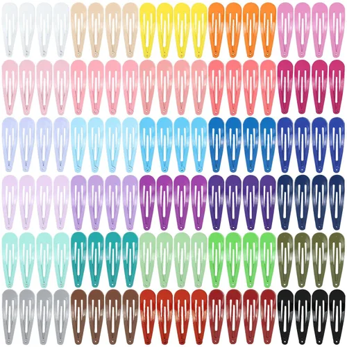 Cinaci Paquete de 120 pinzas para el cabello con broches de metal a presión de 2 pulgadas en 30 colores surtidos de color caramelo, accesorios para