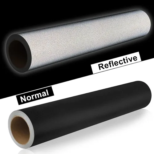 Miniatura 2 de WRAPXPERT Vinilo reflectante negro, rollo adhesivo permanente de vinilo reflectante de 12 pulgadas x 10 pies para números de buzón, automóviles