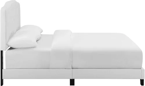 Miniatura 5 de Modway Amelia - Base de cama tapizada de tela capitoné tamaño Queen, color blanco