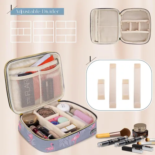 Miniatura 3 de Teamoy Estuche de brochas de maquillaje de viaje, organizador de brochas de maquillaje portátil, bolsa de cosméticos profesional con asa
