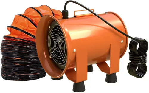 Miniatura 7 de Ventilador portátil multiusos de 6 pulgadas, ventilador de escape de flujo axial de alta velocidad de 35 W con motor EC, flujo de aire ajustable a