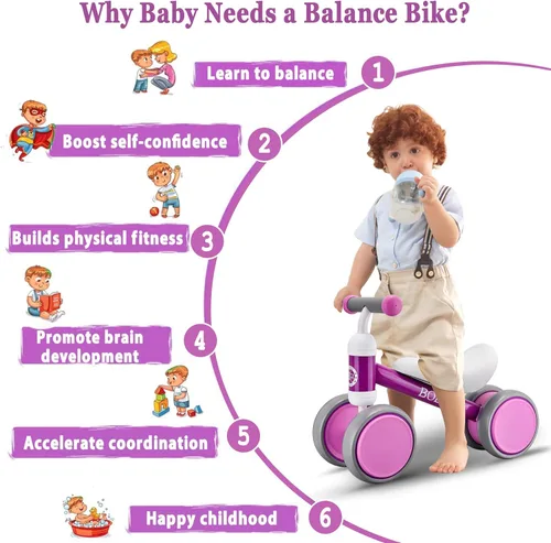 Miniatura 4 de Juguetes de bicicleta de equilibrio para bebés de 12 a 36 meses, juguete para niños y niñas, regalos para niños pequeños, el mejor regalo de primer