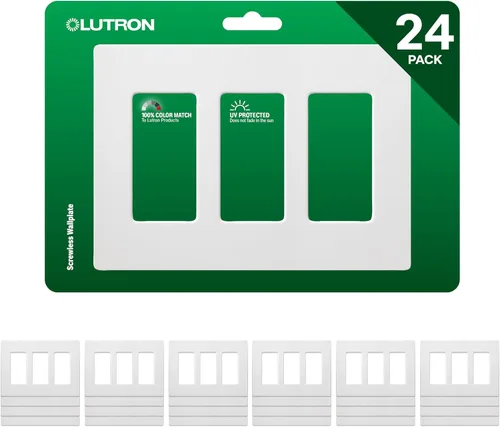 Miniatura 8 de Lutron Claro CW-3-SS - Placa de pared para interruptor de luz de acero inoxidable, 3 segmentos, sin tornillos, para interruptores de luz
