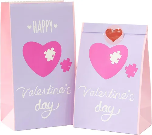 Miniatura 6 de Artseen Bolsas de papel de recuerdo de fiesta para celebración de fiestas, bolsas de papel tratadas de 5.10 x 3.10 x 9.4 pulgadas (24 unidades)