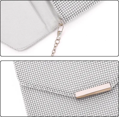Miniatura 6 de Naimo Bolso cruzado con diamantes de imitación de cristal brillante bolso de mano de noche de diamante bolso para teléfono celular para fiesta