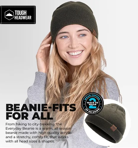 Miniatura 51 de Tough Headwear Daily Knit Beanie – Gorros para hombre – Sombreros de invierno para hombres y mujeres – Sombreros de punto cálidos para clima frío