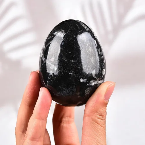 Miniatura 29 de AMOYSTONE Huevo de cristal de cuarzo rosa natural grande para curación y práctica de reiki, piedra de decoración del hogar con base, 3-3.5 pulgadas