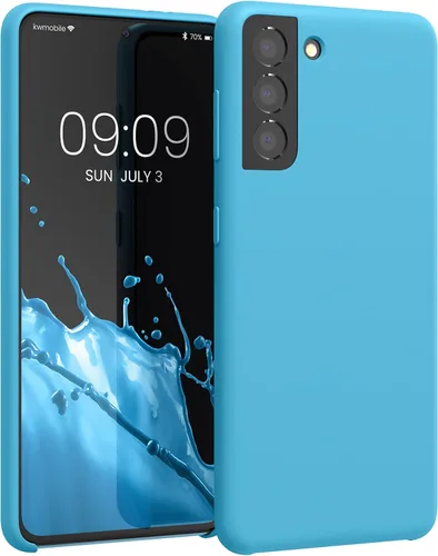 Miniatura 77 de kwmobile Funda compatible con Samsung Galaxy S22 - Funda de silicona TPU con acabado suave - Blue Reef