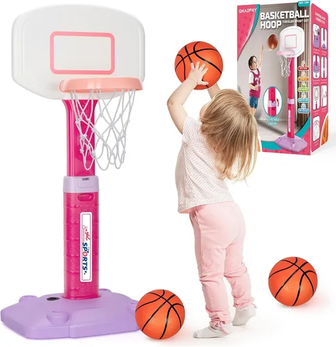 Miniatura 8 de Aro de Baloncesto para Niños Pequeños de Interior para Edades 1-3, Aros de Baloncesto Ajustables para Niños, Mini Aro de Baloncesto con 3 Pelotas