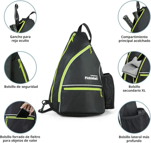 Miniatura 3 de Mangrove Bolsa de pickleball, mochila de pickleball para hombres y mujeres, bolsa ajustable con gancho para cerca, gran capacidad/bolsillo de Verde