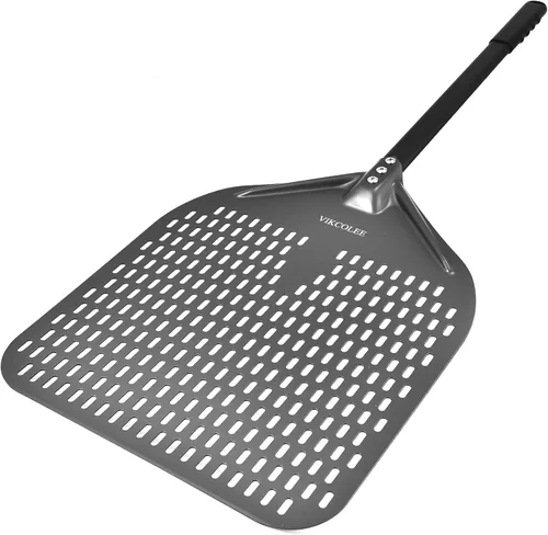 Miniatura 13 de Pala de Pizza Giratoria, 9 Pulgadas con Mango de 38 Pulgadas Pala de Pizza Giratoria Redonda, Espátula de Pizza Giratoria de Aluminio Anodizado