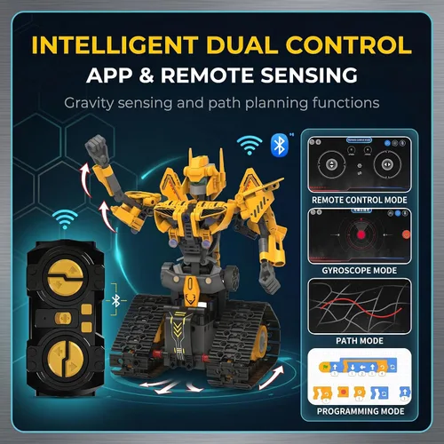 Miniatura 3 de Kit de construcción de robot para niños de 8 a 12 años, juguetes de construcción STEM 5 en 1 con control remoto y aplicación, más de 373 piezas
