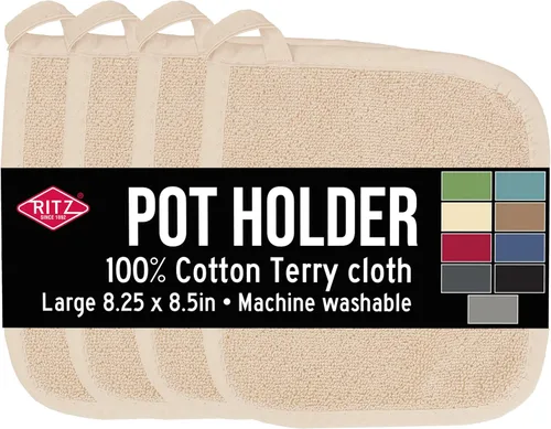 Miniatura 36 de RITZ Agarraderas para ollas y salvamanteles de rizo: Resistente al calor sin igual, duradero 100% algodón – Diseñado ergonómicamente para un agarre