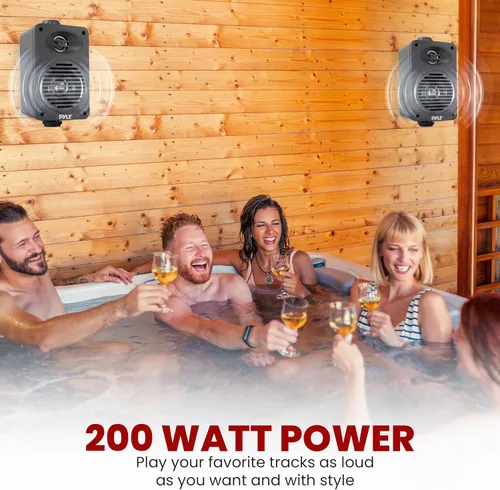 Miniatura 6 de Pyle Par de altavoces para interiores y exteriores – Sistema de altavoces de rango completo de 2 vías de 200 vatios a prueba de agua dual de 3.5