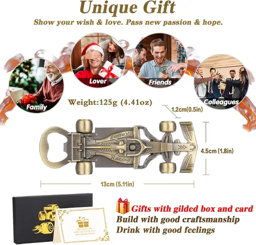 Miniatura 4 de LKKCHER Regalos de autos de carreras para hombres y mujeres, abrebotellas de cerveza de auto de carreras novedoso, regalos de cumpleaños y Navidad