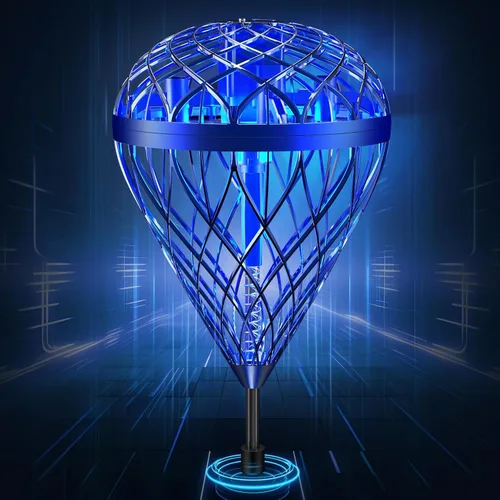 LEMATRIX Juguete de Pelota Rebotadora Voladora 2025, Juguete Rebotador Interactivo para Exteriores Controlado a Mano con Giro 3D, Juguetes Azul