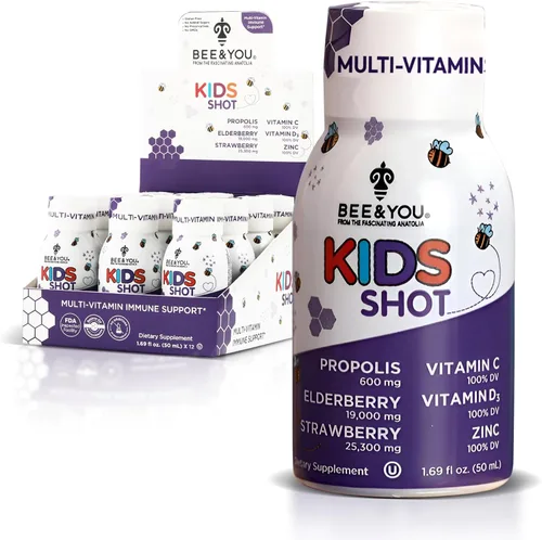 Suplemento de apoyo inmunológico para niños BEE and You, propóleos 100% natural, vitamina C, saúco, miel cruda, antioxidantes, alternativa a las