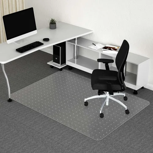 Miniatura 19 de Tapete para silla para suelos duros, 48" x 30", tapete de oficina para sillas con ruedas, tapete de plástico transparente para silla de escritorio