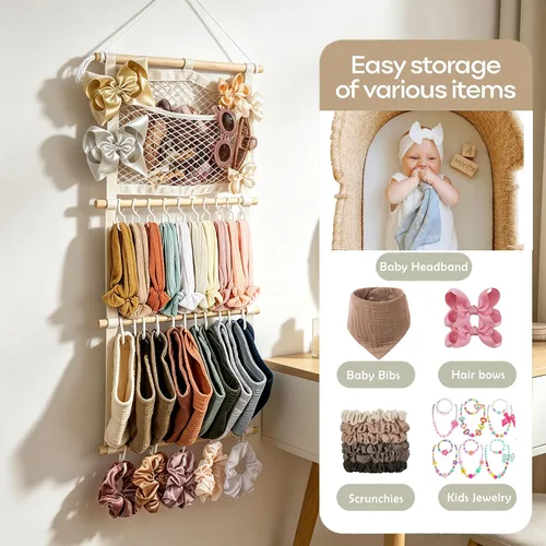 Miniatura 3 de kangaroo Soporte para Diademas Organizador de Lazos para el Cabello para Niñas Bebés Gran Capacidad Soporte de Lazos Accesorios para el Cabello