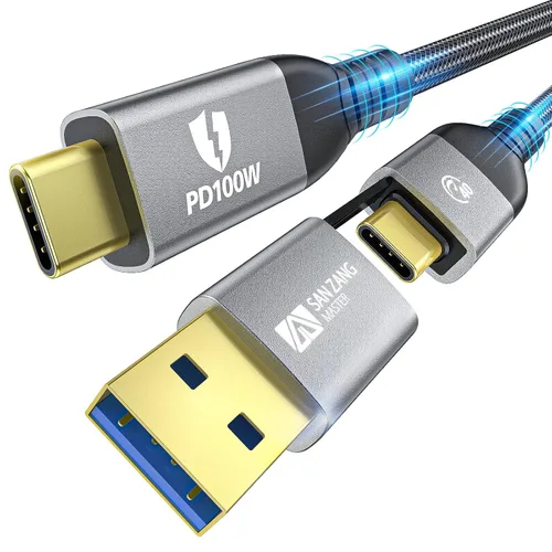 Cable Thunderbolt 4 40Gbps 2 en 1 USB C Cable 100w E-Marker 8k/5k Single y 4k Dual Displayport Cable Cable de Video Tipo C Cable USB C a USB C/A