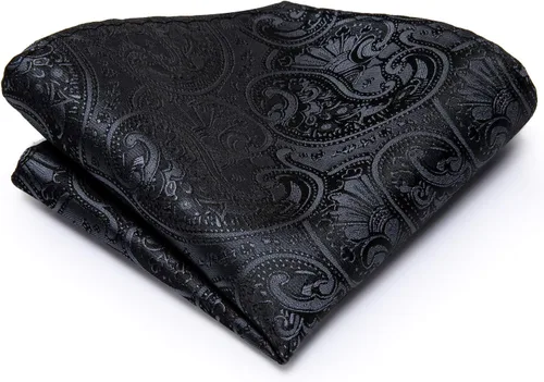 Miniatura 132 de Dubulle Corbata tejida de cachemira para hombre y gemelos de pañuelo para hombre, conjunto de gemelos para boda formal y negocios