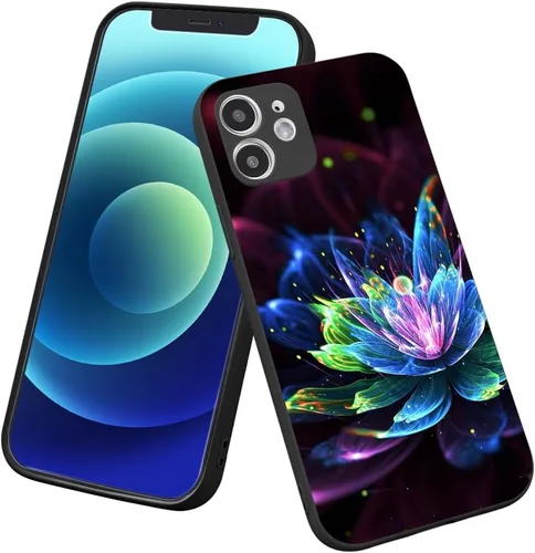 Lily - Funda para iPhone 13, diseño de lirio con purpurina para niñas y mujeres, con TPU suave para iPhone 13 de 6.1 pulgadas