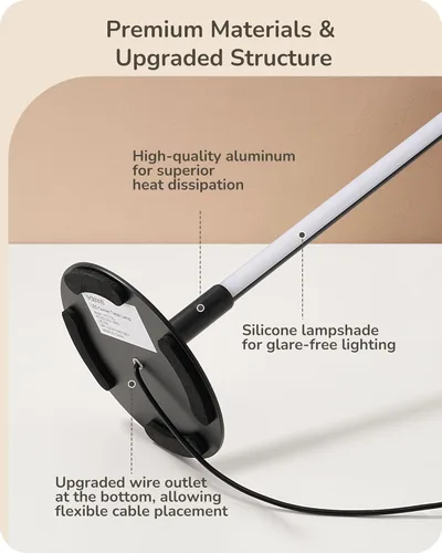 Miniatura 2 de EDISHINE Lámpara de Mesa LED Mejorada, Lámpara de Cabecera Regulable sin Escalones con 3 Temperaturas de Color, Lámpara de Mesita de Noche Moderna