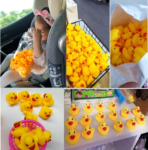 Miniatura 6 de Juego de mini pato de goma amarillo de 12 piezas, flotador y chirriante, mini pato de goma, baño para bebé, ducha con sonido de pato, juguetes
