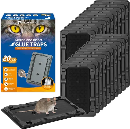 Miniatura 8 de LULUCATCH Trampa adhesiva para ratones, paquete de 12 trampas de pegamento grandes, precebadas, resistentes y no tóxicas, trampas para ratones