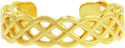 Miniatura 2 de Anillo de dedo del pie celta con nudo de trinidad dorado.