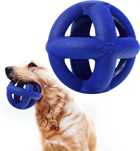 Miniatura 11 de SuperChewer - Pelota de juguete resistente para perros, reemplazo de por vida, goma natural fuerte, gran juguete para buscar perros, juguetes