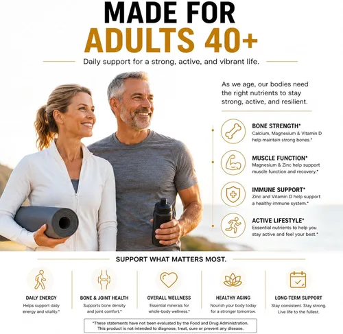 Miniatura 10 de LUAL Calcio, magnesio y zinc con vitamina D3 – Suplemento de apoyo óseo y muscular para adultos, 1000 mg de calcio, 400 mg de magnesio, 15 mg