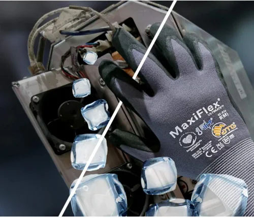Miniatura 3 de MaxiFlex Guantes de nailon de punto sin costuras con capa de nitrilo y agarre de micro espuma en la palma y los dedos resistencia al corte