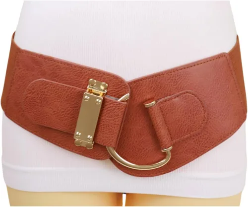 Miniatura 81 de TFJ - Cinturón ancho de moda para mujer, cintura alta, hebilla de gancho de metal dorado, talla XS, S, M, L, XL