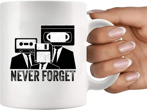 Miniatura 6 de Panvola Never Forget - Cinta de cassette VHS Vintage 80s 90s película amante de la música regalos retro de la vieja escuela divertida novedad vaso