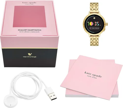 Miniatura 4 de Kate Spade New York - Reloj inteligente con pantalla táctil de acero inoxidable Scallop 2 para mujer, con notificaciones de frecuencia cardíaca