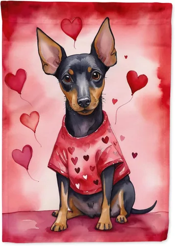 Miniatura 126 de Caroline's Treasures DAC5292CHF - Bandera de Border Collie My Valentine House para porche, grande, con manga para porche, para colgar en la pared