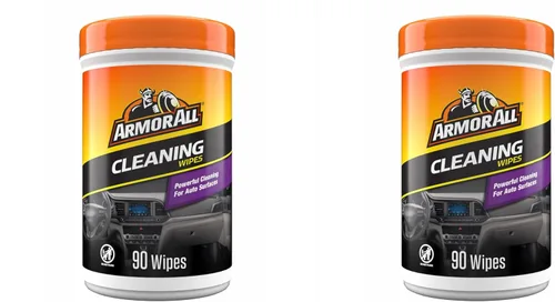 Armor All Toallitas de limpieza para automóvil, toallitas para interior y exterior del automóvil, 90 toallitas cada una (paquete de 2)