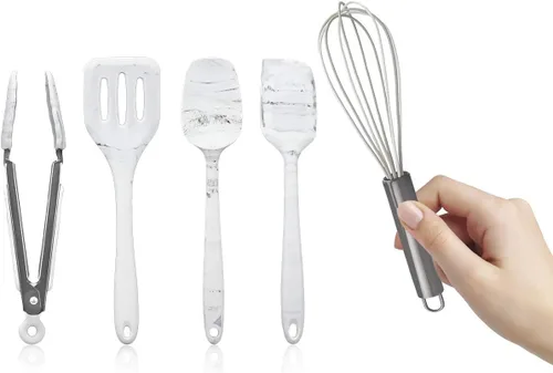 COOK WITH COLOR Juego de utensilios de cocina de silicona, juego de utensilios de cocina, utensilios de cocina de silicona fáciles de limpiar,