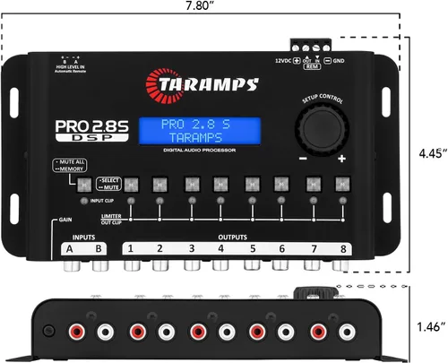 Miniatura 6 de Taramps Pro 2.8S Negro DSP Crossover Procesador de Señal de Audio Digital Completa y Ecualizador con secuenciador de 15 bandas de ecualización