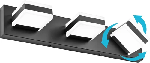 Miniatura 39 de SOLFART Luces de tocador de baño negras regulables LED modernas sobre el espejo, iluminación de baño negra para la pared del baño S8568 (5 luces)