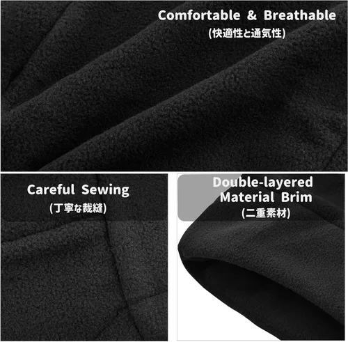 Miniatura 4 de Azarxis Gorro de niños con pasamontañas de forro polar para esquí, máscara facial de invierno, gorro ajustable con calentador doble para el cuello