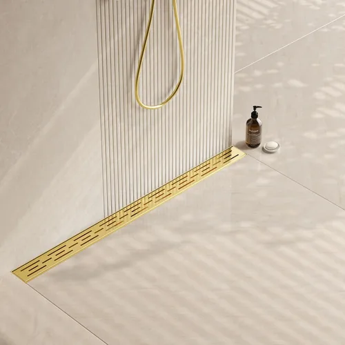Miniatura 14 de Neodrain - Drenaje lineal rectangular de 24 pulgadas con rejilla de patrón de ladrillo, desagüe de piso de acero inoxidable cepillado 304 para baño