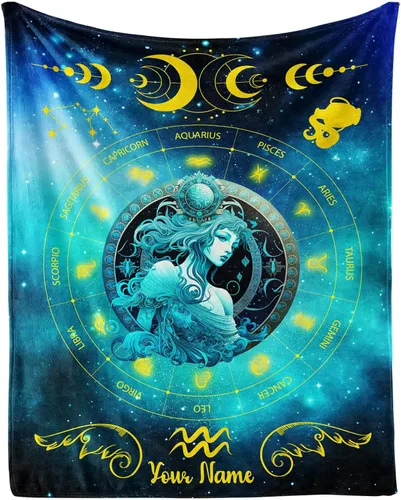 Miniatura 11 de Manta del zodiaco Tauro, manta de franela de 50 x 40 pulgadas, manta de franela con temática de astrología y estrellas y vibrante, manta suave