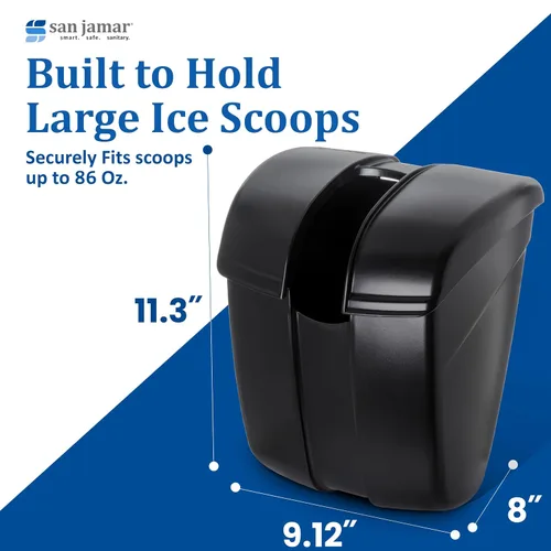 Miniatura 4 de San Jamar Saf-T-Ice Caddy de Plástico para Cucharones, 86 oz, Negro