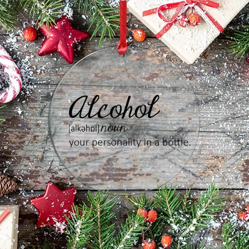 Miniatura 7 de Definición de sustantivo de alcohol, adorno acrílico de Navidad, decoración de árbol de Navidad, definición divertida, adorno de árbol de Navidad