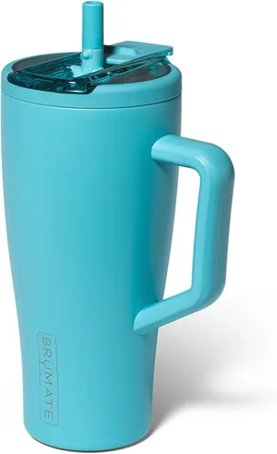 Miniatura 77 de BrüMate Era Flip - Vaso de 30 onzas con tapa con pajilla cubierta 100 % a prueba de fugas, popote higiénico cubierto, botella de agua de acero
